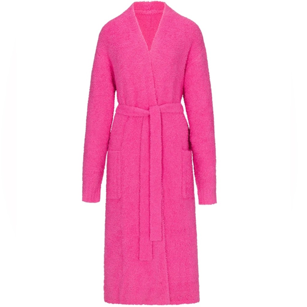 NWT: SKIMS PINK COZY KNIT ROBE SIZE XL